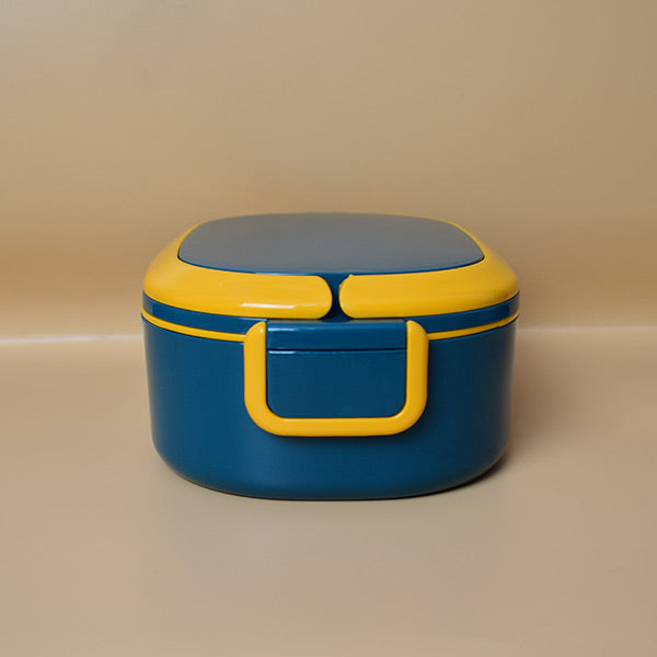 DOUBLE LAYER LUNCH BOX DOUBLE AIRTIGHT LOCK WITH SPOON SQUARE SHAPE ( Price For 1 Piece)