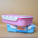 2 Compartments Lunch Box with spoon and airtight double side lock. ( Price For 1 Piece)