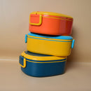 DOUBLE LAYER LUNCH BOX DOUBLE AIRTIGHT LOCK WITH SPOON SQUARE SHAPE ( Price For 1 Piece)