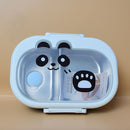 Cute Cartoon Panda 2 Compartments Lunch Box Food Box Stainless Steel with Airtight Lid(Price for 1 piece)