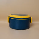 DOUBLE LAYER LUNCH BOX DOUBLE AIRTIGHT LOCK WITH SPOON ROUND SHAPE ( Price For 1 Piece)