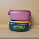 "Be with you" Double Layer Lunch Box With Spoon And Carry with Handle. (Price for 1 piece)