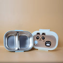Cute Cartoon Panda 2 Compartments Lunch Box Food Box Stainless Steel with Airtight Lid(Price for 1 piece)