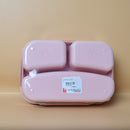 Lunch Box with 3 divisions, airtight lock that prevents spills top with attached 2 spoons. (price for 1 piece)