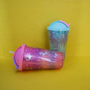 Colorful Double Wall Plastic Cup with Straw 550ml/18.5fl.oz. (Price For 1 Piece)