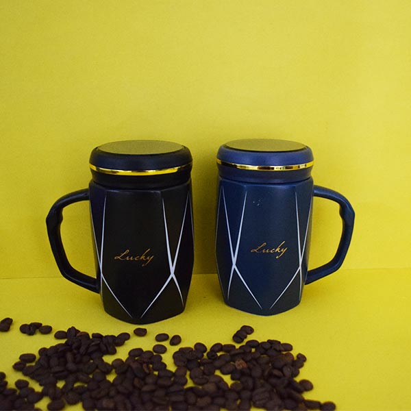 Lucky  Ceramic Tea Cup Coffee Mug Travel Mug With Mirror Lid. (Price for 1 piece)