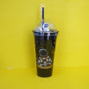 Space Travel Double Wall Plastic Cup with Straw 550ml/18.5fl.oz. (Price For 1 Piece)
