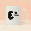 350ml/11.8fl.oz. Letter Series E Basic Ceramic Tea/Coffee Cup (White)