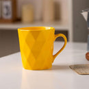 380ml/12.8fl.oz. Solid Color Diamond Pattern Basic Ceramic Cup (Yellow)
