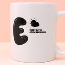 350ml/11.8fl.oz. Letter Series E Basic Ceramic Tea/Coffee Cup (White)