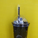 Space Travel Double Wall Plastic Cup with Straw 550ml/18.5fl.oz. (Price For 1 Piece)