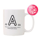 350ml/11.8fl.oz. Letter Series "A" Basic Ceramic Tea/Coffee Cup (White)