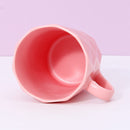 380ml/12.8fl.oz. Solid Color Diamond Pattern Basic Ceramic Cup (Pink)