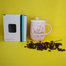 Ceramic coffee cup with crown and spoon  mug Cute coffee ceramic cup(Price for 1 piece)