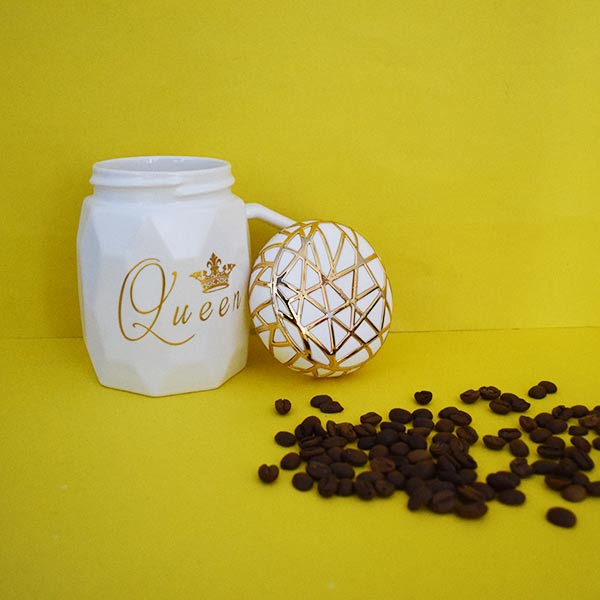 Queen & Mr. Geometric Design Ceramic Tea Cup Coffee Mug Travel Mug. (Price for 1 piece)