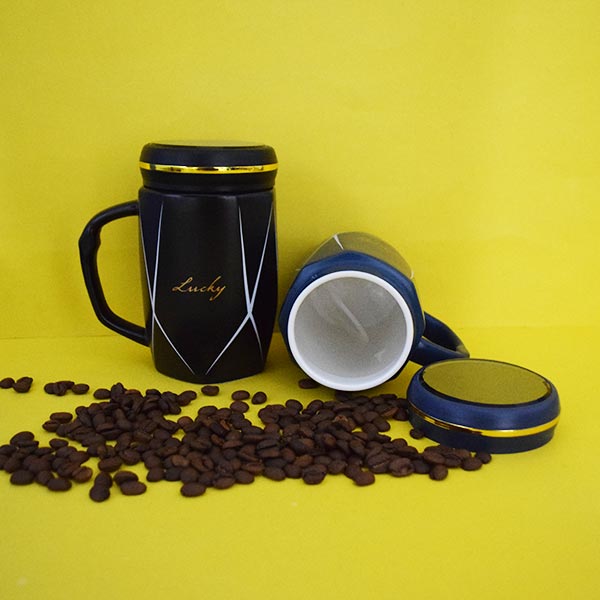 Lucky  Ceramic Tea Cup Coffee Mug Travel Mug With Mirror Lid. (Price for 1 piece)