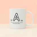 350ml/11.8fl.oz. Letter Series "A" Basic Ceramic Tea/Coffee Cup (White)