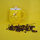 Ceramic coffee cup with crown and spoon  mug Cute coffee ceramic cup(Price for 1 piece)