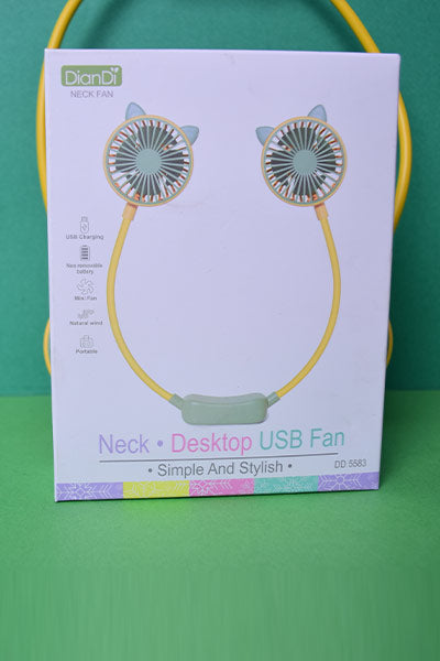 Portable Mini Hanging Neck Fan Mini Cooling Fans 2 Speeds USB Rechargeable Sports Cooling Fan For Outdoor Sports Travel
