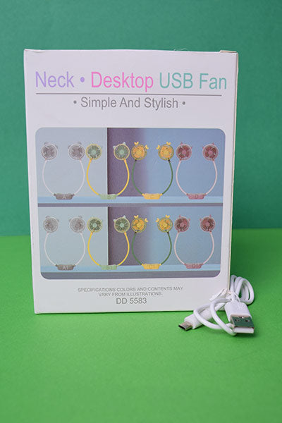 Portable Mini Hanging Neck Fan Mini Cooling Fans 2 Speeds USB Rechargeable Sports Cooling Fan For Outdoor Sports Travel