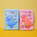 Little Dinosaur Note Book With Elastic Band. All Memorable or important things in the notebook at any time. (Price For 1 Piece)