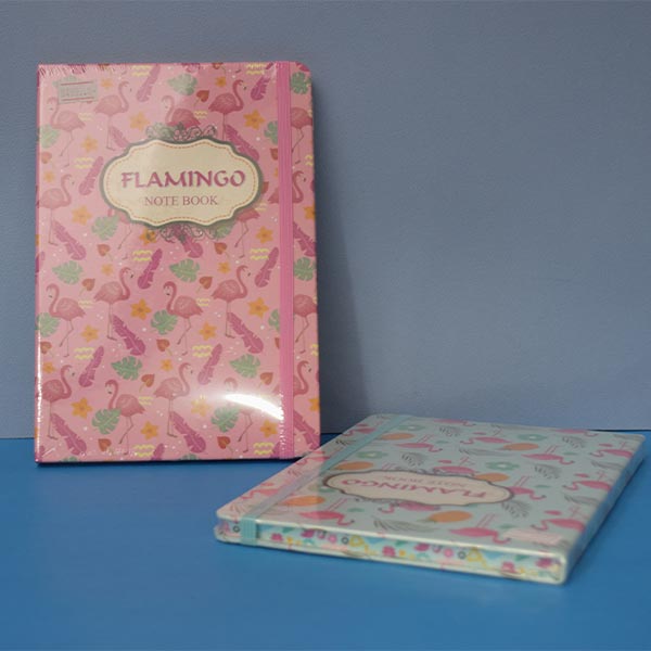 Flamingo Style And Cute Designs With Elastic Band Writing Book for Kids Girls And Boys. ( Price For 1 Piece)