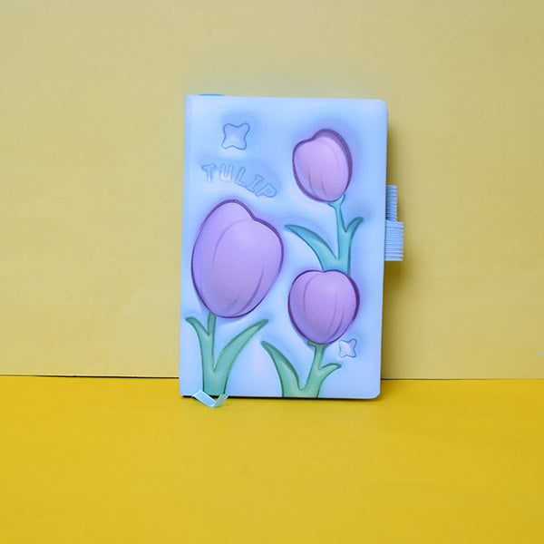 Bright And Colorful Flowers Note Book With Elastic Band. All Memorable or important things in the notebook at any time. Best Gift For Your Loved Ones. (Price For 1 Piece)