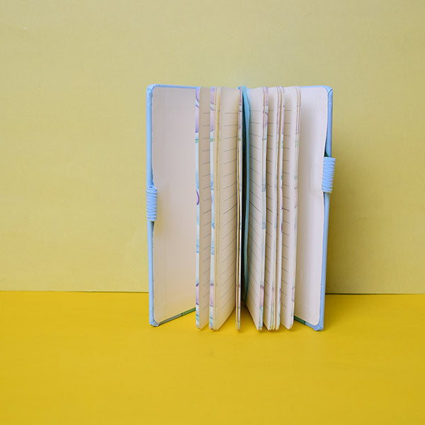 Bright And Colorful Flowers Note Book With Elastic Band. All Memorable or important things in the notebook at any time. Best Gift For Your Loved Ones. (Price For 1 Piece)