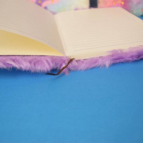 Cute Cartoon Character Notebook With Soft Plush Feather,  Writing Book for Kids Girls And Boys. (Price For 1 Piece).