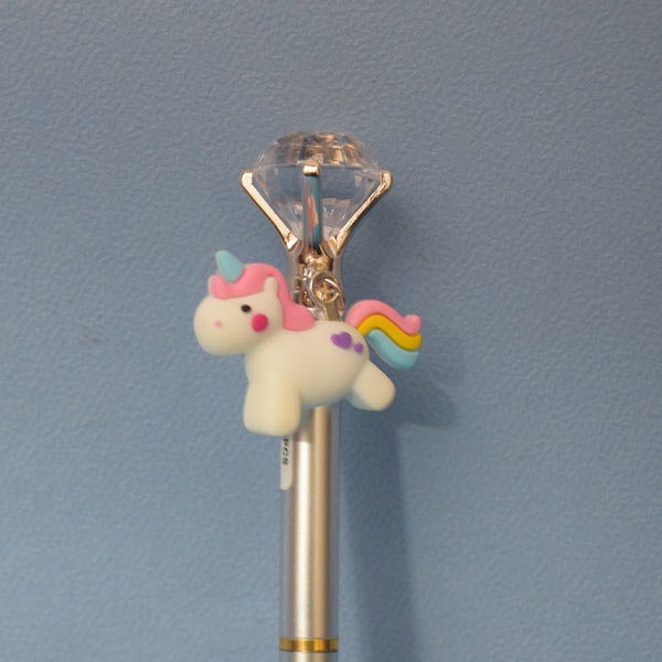 Crystal Gel Pen Girl Big Diamond With Flower and Unicorn Stationery Office And Learning Stationery With Different Colors. ( Price for 1 piece)