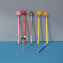Character Sika Pencil for Boys and Girls With Cartoons Head Caps, ( Price for 1 piece)