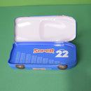 Car Shaped - Metal Printed Pencil Box Two Compartments, Pack of One, Primary Kids First Choice. ( Price For 1 Piece)