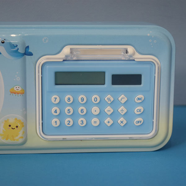 Geometry Box for Boys and Girls, Pencil Box with Calculator (Multicolour) Art Metal Pencil Box.
