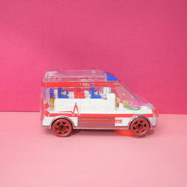 Electric Universal Rescue Bus With Visible Colored Moving Gears Fun Early Educational Toys For Toddlers Gifts.
