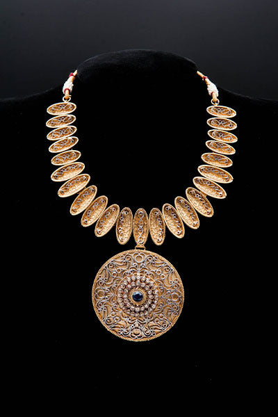 24 karat gold polish Coin choker necklace with earrings
