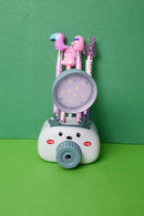 Camera Design Side Table Lamp 4in1 Table Lamp Night Lamp with Pencil Sharpener Pen Stand Mobile Stand for Girls Boys Multicolor