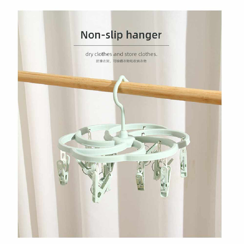 Spiral Drying Rack with 12 Clips for Home- Windproof Multi-Functional