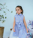 Picnic Sky Blue Flower Top Age (0 To 7) Years