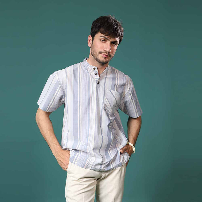 Periwinkle Grey and Various Shades Relaxed Comfort Regular fit Shirt  (Men's) Small, Medium, Large
