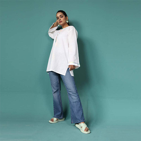 Porcelain White Relaxed Comfort Fit Shirt (Women) Small, Medium, Large
