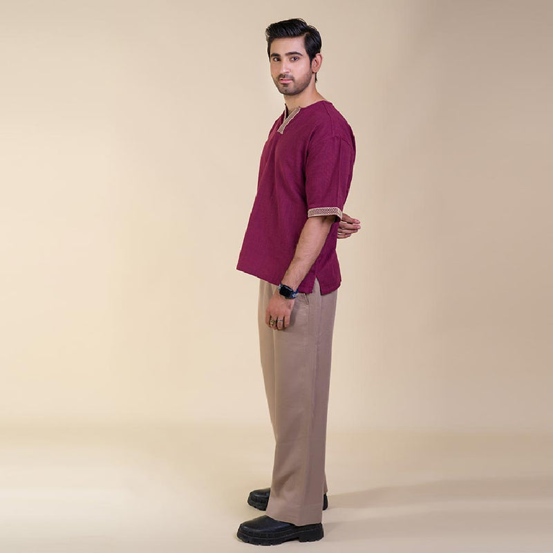 Wine Berry Relaxed Comfort Fit Shirt  (Men's) Small, Medium, Large