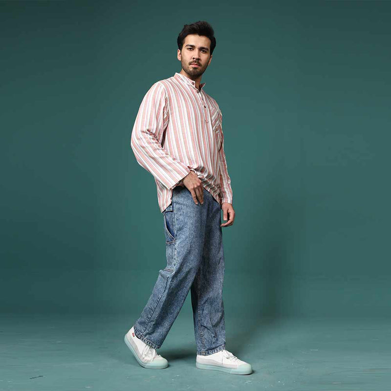 Pale rose,Seashell white ,Flamingo pink and variations Relaxed Comfort Fit Shirt  (Men's) Small, Medium, Large