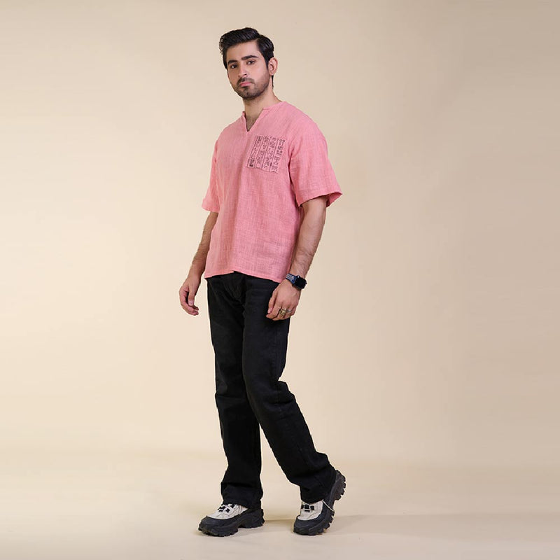 Flamingo Pink Relaxed Comfort Fit Shirt  (Men's) Small, Medium, Large