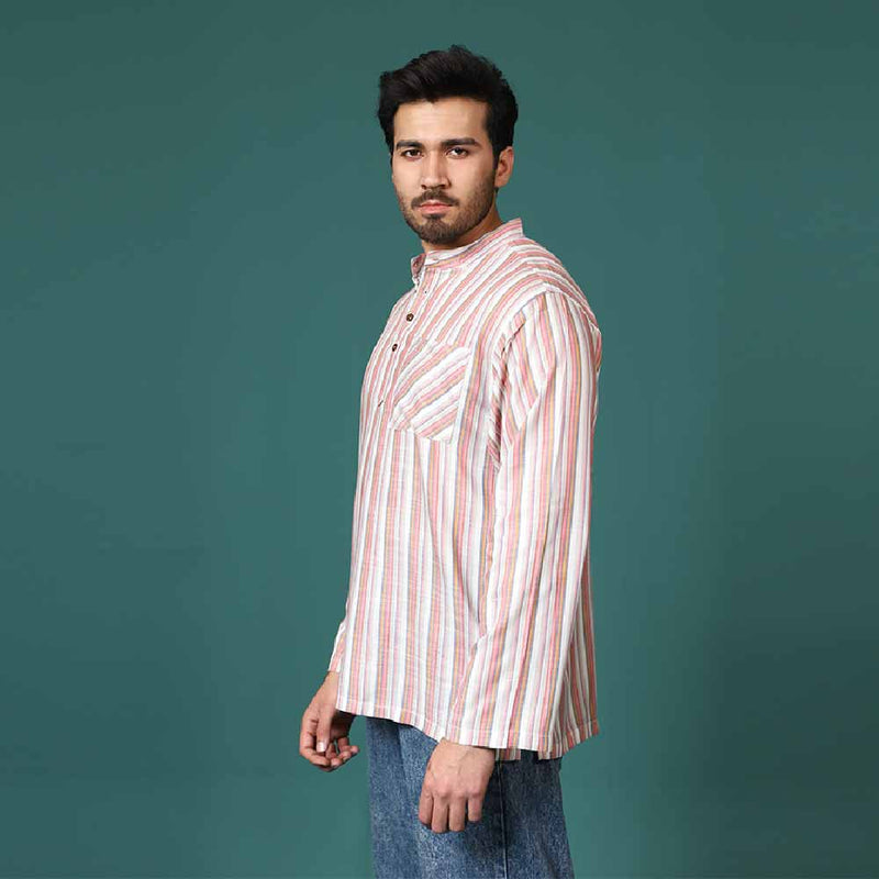 Pale rose,Seashell white ,Flamingo pink and variations Relaxed Comfort Fit Shirt  (Men's) Small, Medium, Large