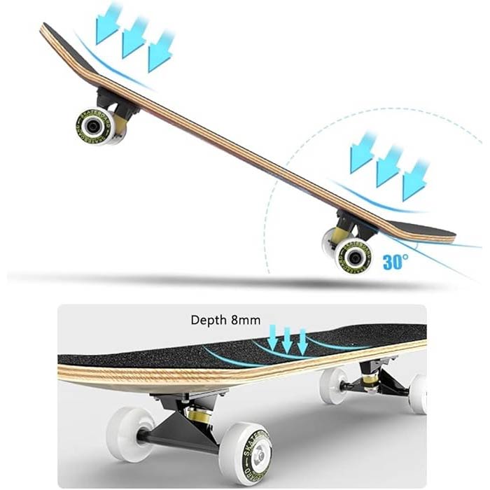 SSG 31 inches Professional Skateboard With Grip Tape