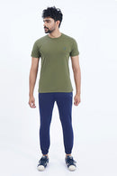 Olive Crew Neck T-Shirt For Men's