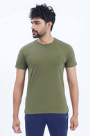 Olive Crew Neck T-Shirt For Men's