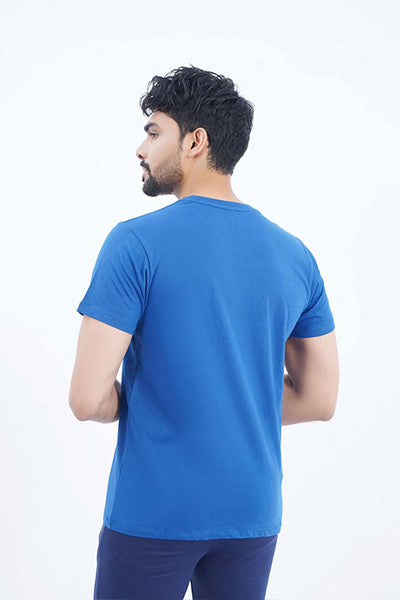 Royal Blue Round Neck T-Shirt For Men's