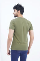 Olive Crew Neck T-Shirt For Men's