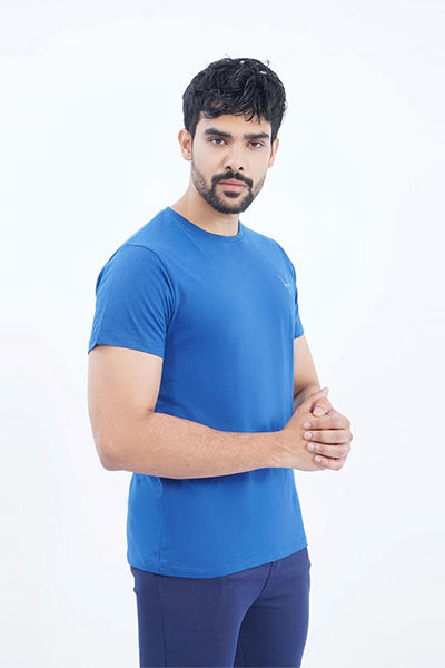 Royal Blue Round Neck T-Shirt For Men's